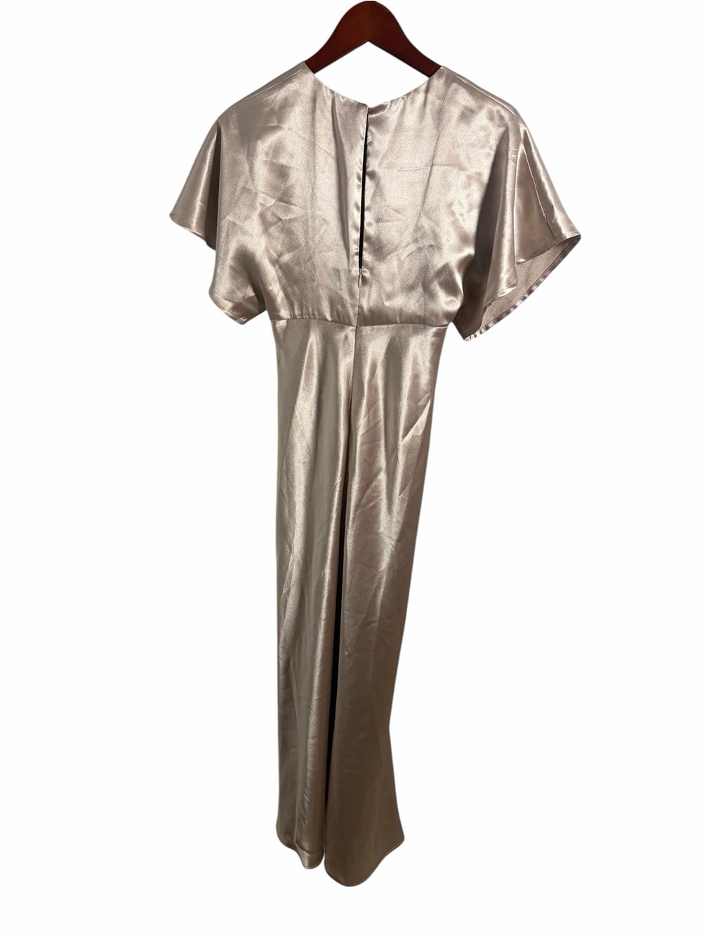 Birdy Grey Satin V-Neck Bridal Gown in Champagne Taupe - Picture 3 of 8